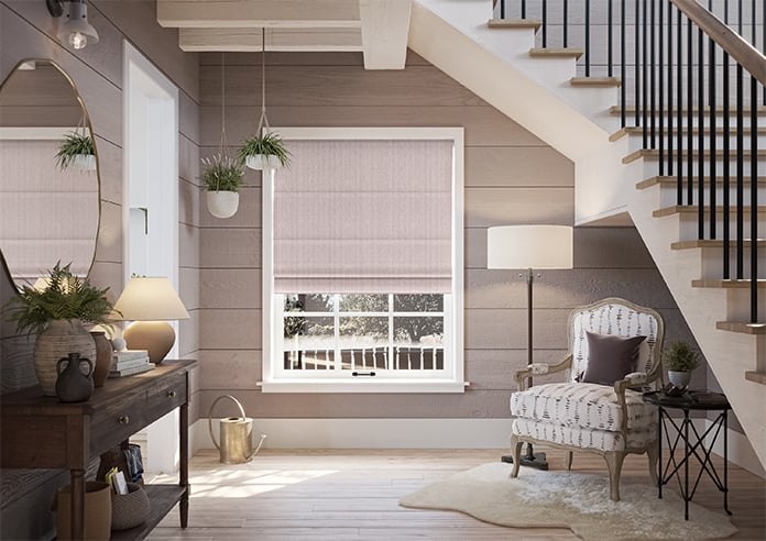 Quay Stripes, Parisian Purple - Motorised Roman Blind - Image 5